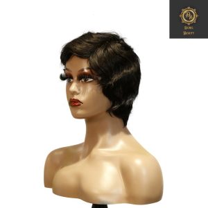 center wig machine made black wig remy hair h001