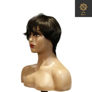 center wig machine made black wig remy hair h081