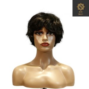 center wig machine made black wig remy hair tc16