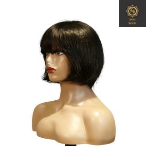 center wig machine made black wig remy hair h009