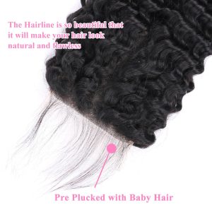 center wig remy hair 5x5 deep wave closure