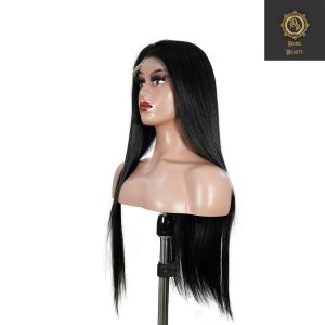 center wig natural black remy hair 6x7 lace closure straight human hair wig