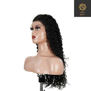 center wig natural black remy hair 6x7 lace closure deep wave human hair wig