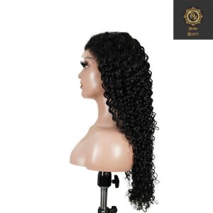 center wig natural black remy hair 6x7 lace closure deep wave human hair wig