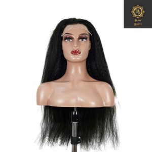center wig natural black remy hair 6x7 lace closure yaki straight human hair wig
