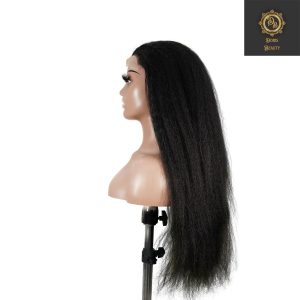 center wig natural black remy hair 6x7 lace closure yaki straight human hair wig