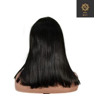 center wig natural black remy hair 2x6 lace closure straight bob human hair wig