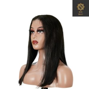 center wig natural black asian raw hair 2x6 hd lace closure straight bob human hair wig