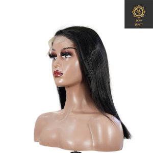 center wig natural black remy hair 5x5 lace closure straight bob human hair wig