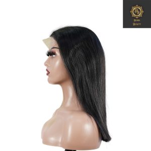 center wig natural black remy hair 5x5 lace closure straight bob human hair wig