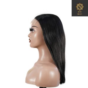 center wig natural black asian raw hair 5x5 hd lace closure straight bob human hair wig