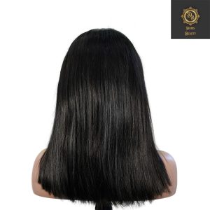 center wig natural black asian raw hair 5x5 hd lace closure straight bob human hair wig