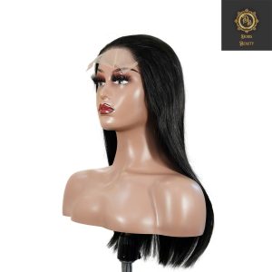 center wig natural black remy hair 5x5 lace closure straight human hair wig