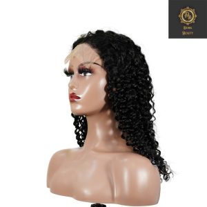 center wig natural black remy hair 5x5 lace closure jerry curly human hair wig