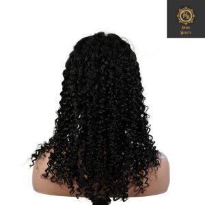center wig natural black remy hair 5x5 lace closure jerry curly human hair wig