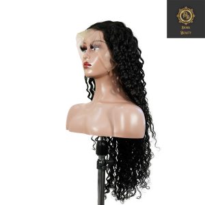 center wig 13x4 deep wave lace front wig natural black remy hair
