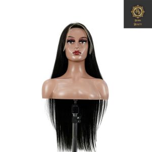 center wig natural black asian raw hair 13x6 hd lace front wig straight human hair wig