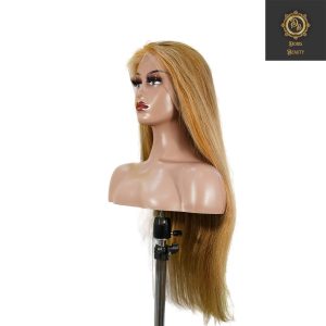 center wig 13x4 straight lace front wig 8&27 honey blonde highlight 26 inch remy hair