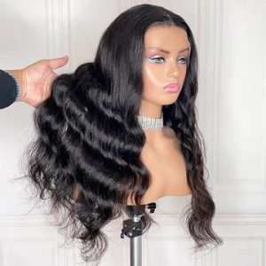 center wig 360 body wave lace front wig remy hair
