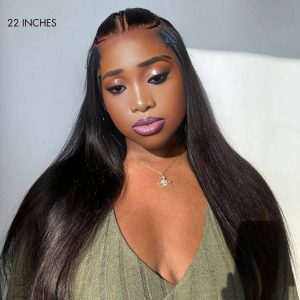 center wig natural black asian raw hair 6x7 hd lace closure straight human hair wig